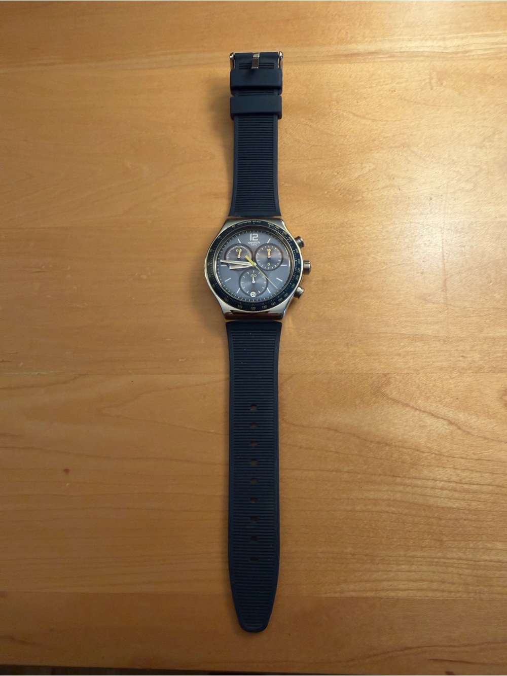 Swatch Blue Silicone Strap Chronograph Watch